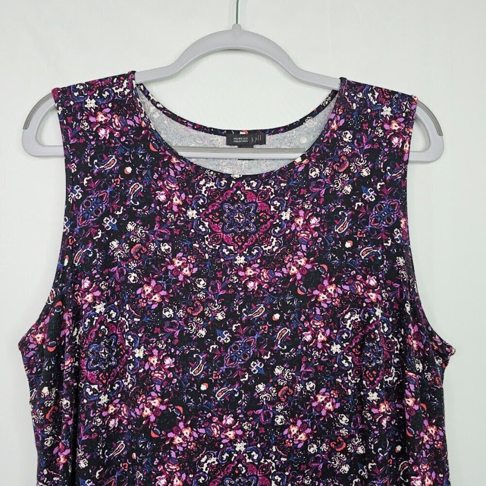 J. Jill Wearever Collection Sleeveless Top Shirt size 1X PURPLE PAISLEY Floral - Picture 3 of 6